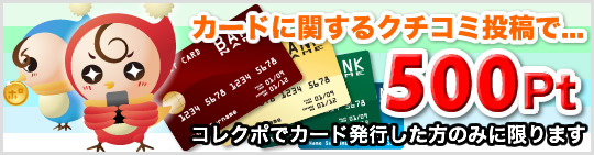 カードのクチコミ投稿で500Pt